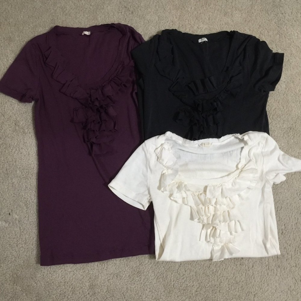 J.Crew Ruffled Tee Bundle